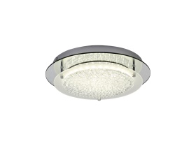 D0750  Gino Round Crystal 18W LED Flush Ceiling Light Silver